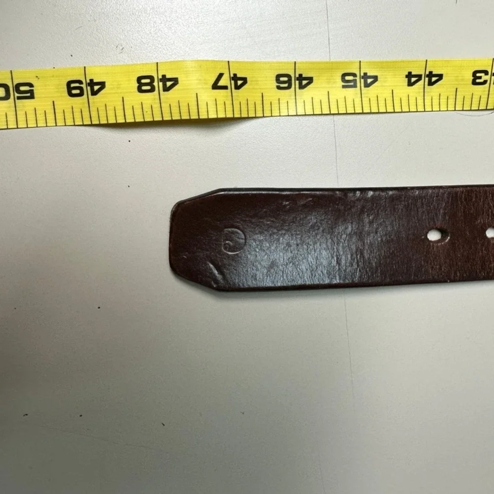 Carhartt Mens Brown Leather Work Belt Single Prong Metal Buckle Size 42 44